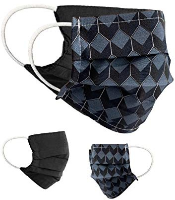 BaF Community Masks 2-Pack Set Unisex Vändbar Mouth Guard och Nose Protection Med Motiv Bomull BCI Tvättbar
