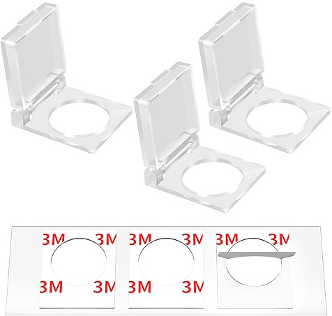 DaierTek 22mm Push Button Cover Child Proof Transparent Safety Power Button Switch Cover Guard Protector for Computer PC Desktop -3Pack