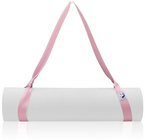 Slim Panda Sangles de tapis de yoga pour le transport, sangle de tapis de yoga réglable (tapis de yoga non inclus) (rose clair)