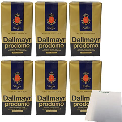 Dallmayr prodomo Feinster Spitzenkaffee 100% Arabica 6er Pack (6x500g Packung) + usy Block