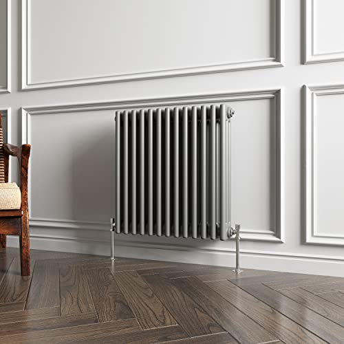 3 Column Radiator Anthracite Traditional Style 600x605mm Horizontal Vintage Radiator,Design for Bedroom, Dining Room, Living Room
