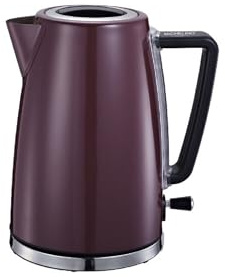 Serie Leonidas Edelstahl Wasserkocher 1,7 Liter 2200 Watt 360 Grad Kontaktsockel Bordeaux