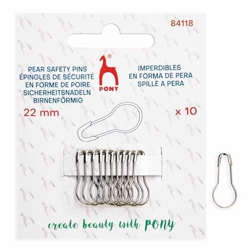 Épingles de sécurité Pony 22 mm Argent - 10 pièces