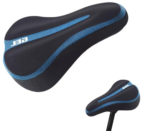 Housse Selle Velo Absorbant Les Chocs, Coussin de Selle pour Vélo en Silicone, Housse de Siège de Vélo en Gel, Housse de Selle de Vélo, Doux pour VTT de Montagne, Vélo de Route, 17 x 29,5 cm, Bleu