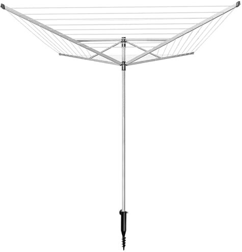Stendibiancheria girevole, pieghevole, regolabile, lunghezza 50 m, con manicotto per pavimento, giardino, cortile, tarassa, campeggio, 24225