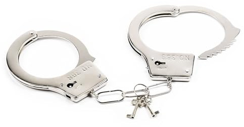 Esposas disfraz con llave, juguete esposas de acero inoxidable, accesorios para fiesta temática, con llaves, esposas, accesorios para carnaval o Halloween