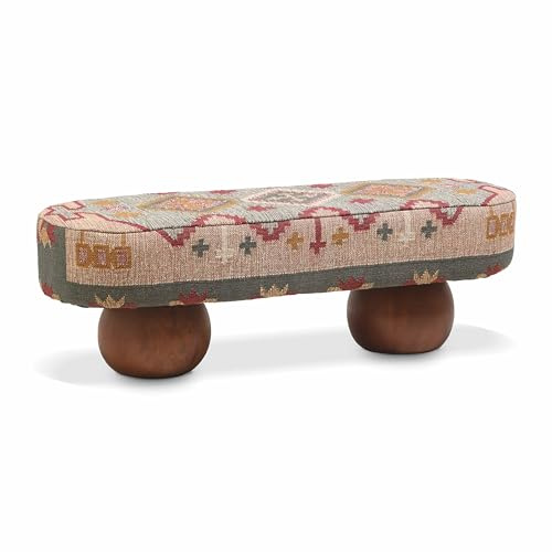 Tov Furniture Rizi Textured Wool Upholstered Bench