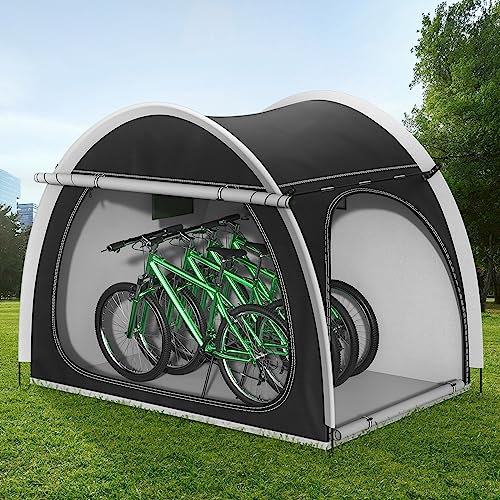 Abri Velo Exterieur 210X150X165CM, Tente de vélo Exterieur Protection Surdimensionnée pour 3 à 4 Vélos, Portable Tente de Stockage Vélo Garage pour Extérieur et Imperméable Résistante Aux UV