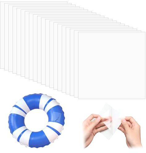 20PCS Réparation Transparent Étanche pour Piscine Gonflable, Gonflables Auto-Adhésifs TPU Transparent Rustine pour Piscines Kayak Tentes Matelas Gonflable Pneumatiques, Doudoune 3.46x3.46 inch