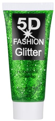 Body glitter gel, festival glitter ansikte 25 ml, sequins chunky glitter flytande gel, sjöjungfru paljetter gnistrande för ansikte hår läppar naglar smink festival (grön)