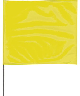 Presco 21 in. Steel Wire Staff Marking Flags [4 in. x 5 in. Flag]: 4 in. x 21 in. (Yellow) / 12-Flags