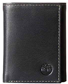 Timberland mens Leather Trifold With Id Window Tri Fold Wallet, Black (Cloudy), One Size UK