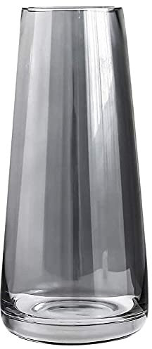 Vaso in vetro conico decorativo per piante di fiori e boccioli, per terrari trasparenti da 8,8, per matrimoni, feste, eventi, decorazioni per ufficio, soggiorno o casa (grigio fumo)