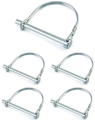 QWORK® 5 Stück Klappsplint in D-Form, Kohlenstoffstahl Klappsplinte Sicherungsstift für Bauernhof Rasen Garten - 6 x 70 mm