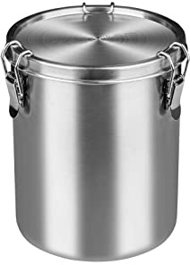 Tanjiae Stainless Steel Coffee Canister | 100% Airtight Metal Food Storage Container with Lid Sealed - Keep Coffee Beans, Sugar, Tea Fresh for Months (56 fl oz)