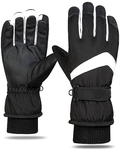 A-QMZL Women's Waterproof Thermal Ski Gloves - Anti-slip, Windproof, Touchscreen, Winter Warm, Fleece Thickened, Cold Protection for Skiing, Running, Cycling, Hiking, Snow Sports