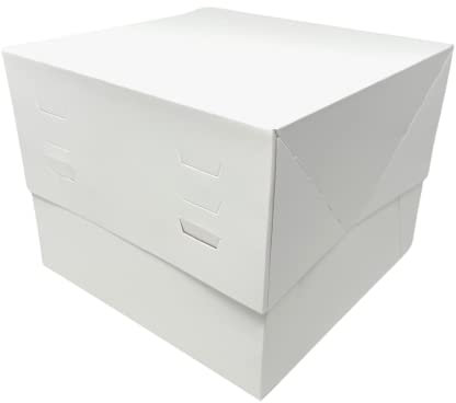 Decoracion Dulce - Lot de 5 boîtes à gâteaux blanches réglables en hauteur (de 35 x 35 x 20 à 30 cm)