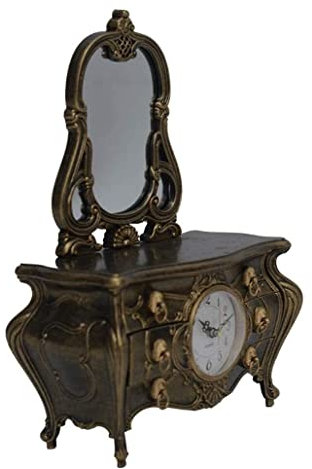 IRYZE Porta Gioielli Portagioie Portagioielli Scatola portagioielli Multifunzionale con Orologio retrò con specchiera, cassettiera per Gioielli. Porta Gioie (Color : A, Size : 23 * 11.5 * 33cm)