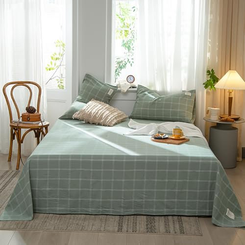 JIANINGHOME Bettlaken ohne Gummizug 160x230cm,Weiches und pflegeleichtes Betttuch aus Baumwolle ohne Gummizug