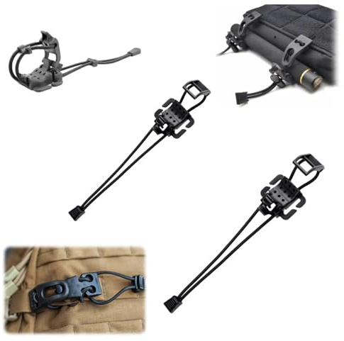 Genérico Paquete de 3 Clips tácticos para Engranajes, Cierre Multiusos para enganchar Equipo a la Mochila Clip táctico Multifuncional, se Utiliza para sostener linternas, torniquetes, Bastones y más