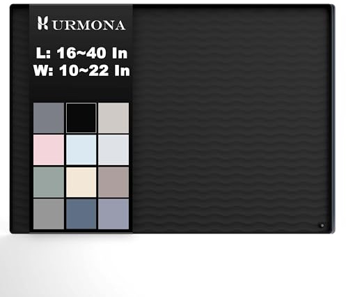URMONA 19 x 12 in Waterproof Silicone Under Sink Mat, Cabinet Protector