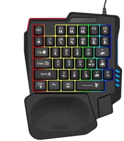 Teclado mecánico para juegos – Teclado mecánico portátil tipo C | Teclado mecánico adecuado para una sola mano | Teclado gamng | Controlador de juego ergonómico para el hogar, dormitorio, apartamento