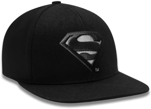 Logoshirt®️ DC Comics I Superman I Logo Nero I Cappelino Snapback I Donna e Uomo I Ricamo 3D I Design Originale Concesso su Licenza