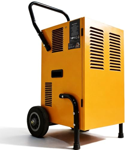 Bautrockner 50 L/Tag – Luftentfeuchter für Keller, Baustelle & große Räume bis 90 m² / 230 m³, 720 m³/h, 5,5 L Tank, Auto-Modus, Timer