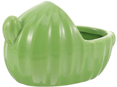 JOINPAYA Bañera para Hámster de Cerámica Reutilizable, Caja de Baño de Arena Pequeña, Superficie Lisa, Baño Diario para Mascotas Pequeñas como Chinchillas y Cobayas, Color Verde, Tamaño