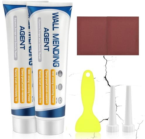 Flintronic 300 g väggreparationskräm, spackelmassa vit inomhus för hål, väggfyllning, borrhål tätning & väggfärgbättring vit, snabb för reparation av sprickor, blå