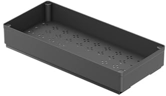 Armadietto estraibile con cassetti estraibili per armadietti da cucina, contenitori portaoggetti sotto mensola, soluzioni per bagno e ufficio, nero, misura media, 18 x 40 x 5,5 cm (larghezza x
