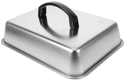 COLLBATH Coperchio per Barbecue in Acciaio Inossidabile Rettangolare Manico Resistente al Calore, Facile da Pulire, per Uso Esterno e Grigliate Bbq