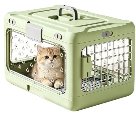 Dog Transport Box - Breathable Carry Bag | Hard Shell Cat Transport Box | Travel Box for Puppies Kittens Trips Camping Cycling Tours Hiking Walks Car Plane Vet Cage
