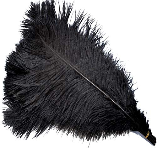 Sowder 5pcs Ostrich Feathers 16-18inch(40-45cm) Home Wedding Decoration(Black)