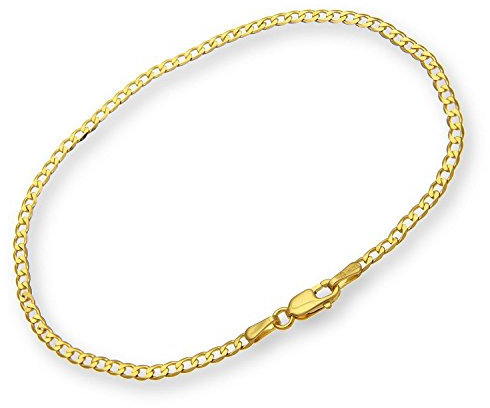 PRINS JEWELS Panzerarmband 14 Karat / 585 Gold Armband Panzerkette Gelbgold Breite 3 mm (19)