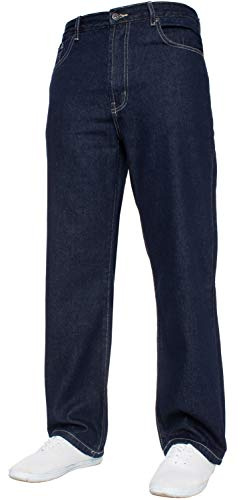 Blue Circle - Pantalones vaqueros para hombre de pierna recta, resistentes, ideales para trabajo, jeans, disponibles en diferentes tallas y en 4 colores Azul Lavado índigo 48W x 32L