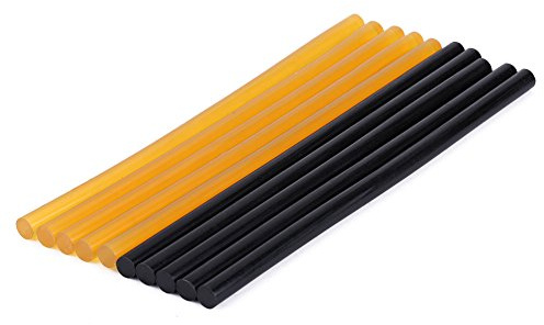 Keenso 10 st heta limpinnar färglös buckla reparationssats limpinnar för bilreparation av bucklor 11 mm 270 mm – 10 st/set 5-pack svart och 5-pack gula buckeldragare lim