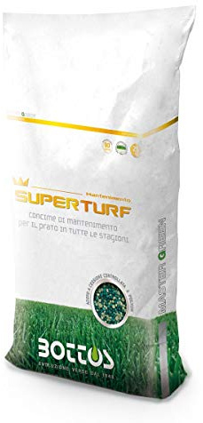 Concime Fertilizzante per Prato Super Turf 22-0-9 da Kg 20 Bottos - Arricchito con Charx