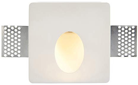 ZEKE Trimless Plaster-in Square Anti Glare LED Wall Light Paintable Seamless Feature Lighting in Warm White 3000K