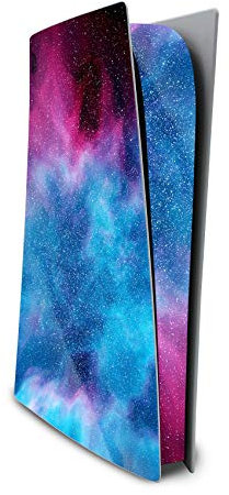 Finest Folia Schutzfolie kompatibel mit PS5 Sticker Hülle für Spiele Konsole Gehäuse Aufkleber Vinyl Folie Skin gegen Kratzer Design Cover RX023 (Digital Edition, Nr. 32 Galaxy)