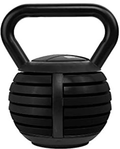 Urban Fitness Adjustable Kettlebell, 18kg Max Weight, 7 Weight Combinations,Slide, Pull and Lift Mechanism, Non-slip, Strength and Core Training, Black