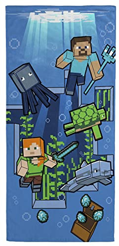 Jay Franco Minecraft Underwater Adventure 71cm x 147cm Beach Towel