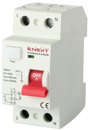 FI-SCHALTER Fehlerstromschutzschalter FI-Schutzschalter 40A 30mA 6kA 2-polig TYP A