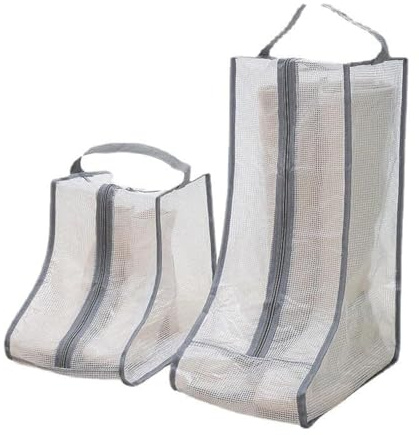 zalati Bolsas de almacenamiento para botas, 2 unidades, bolsa portátil para protección del cuidado de las botas, una alta y una corta, gris, Organizador de bolsas
