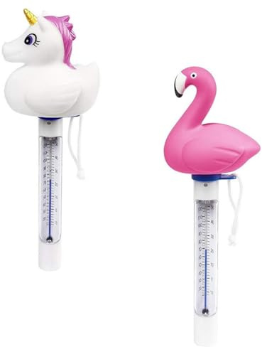 OISE ART STORE Trade Shop - Termometro Galleggiante per Piscina Forme Fenicottero Unicorno con Corda 58595