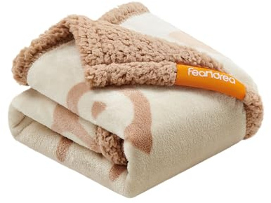 Feandrea Couverture Chien Hydrofuge, Tissu Polaire et Flanelle, pour Chien Miniature, Chat, 73 x 63 cm, Taille S, Lavable en Machine, Réversible, Protection pour Canapé, Lit, Beige PPB029K01