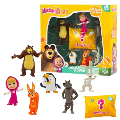 Giochi Preziosi Masha E Orso - Set Composto Da 6 Personaggi Della Famosa Serie Tv Alti dai 5 Ai 7 Cm Ed 1 Esclusivo A Sorpresa, Per Bambini A Partire Dai 3 Anni