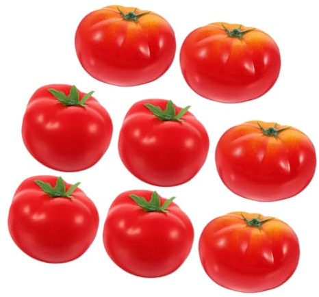Yardenfun Lot de 8 tomates artificielles en Mousse - Légumes réalistes - Mini tomates artificielles - Tomates réalistes - Tomates en Plastique - Mousse - Faux légumes - Fruits en âge
