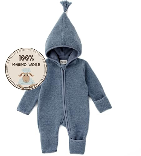 MIRARI Kids Baby Overall Fleece mit Reißverschluss – Wollanzug Baby