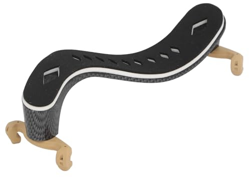 Spalliera per violino leggera, traspirante, completamente regolabile per dimensioni 4/4 3/4, realizzata con imbottitura in schiuma nera in fibra di carbonio